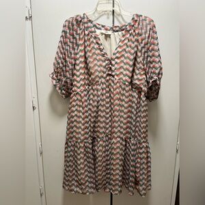 Entro Multicolor Chevron Dress. Medium.
